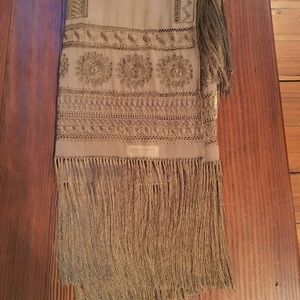 DRIES VAN NOTEN SILK EMBROIDERED/APPLIQUED SCARF